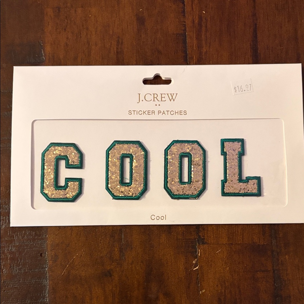 J.Crew Green and Gold 'COOL' Sticker Patches
